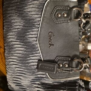 Coach Ashley Gathered Satin Satchel